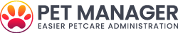 Pet management software logo on transparent background